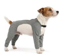 PUMYPOREITY Dog Leg Wound Protector, Comfortable Recovery Suit Dog after Surgery Stop Licking Wound after Operation Elbow Callus Protector Stop Biting and Making Leg Sore(Grey, S)