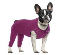PUMYPOREITY Dog Surgery Recovery Suit, Recovery Suit Rear Legs Female Dog Surgical Suit Postoperative Clothing Leg Sleeve to Prevent Licking(Purple-red, M)