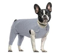 PUMYPOREITY Dog Surgery Recovery Suit, Recovery Suit Rear Legs Female Dog Surgical Suit Postoperative Clothing Leg Sleeve to Prevent Licking(Grey, M)