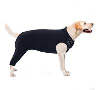 PUMYPOREITY Dog Surgical Recovery Suit, Leg Recovery Sleeve Dog Leg Protectors Hind Leg Recovery Sleeve Medical Pet Shirts Dog Onesie Surgery Recovery Suit(Black, L)