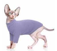 PUMYPOREITY Hairless Cat Clothes, Cat Coat to Stop Licking for Skin Issues Preventing Over-Grooming(Purple, L)
