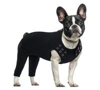 PUMYPOREITY Small Dog Recovery Suit, Elbow Brace Dog Surgical Vest Recovery Protective Sleeve Small Breed Leg Covering Prevents Pet from Licking or Biting at Their Wounds(Black, S)