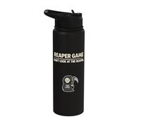Pun Funny Halloween Grim Reaper Game Dont Look at the Reaper Stainless Steel Insulated Water Bottle