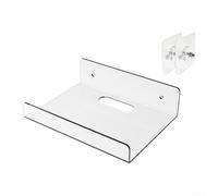 Punch acrylic wall rack for storage in bathroom kitchen living room, suitable for holding cups books vases, holes required on rough walls (10 * 10 * 4cm)