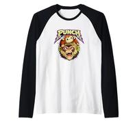 Punch Angry Monkey Head Smiling Baby Chimp Raglan Baseball Tee