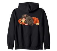 Punch Baby Monkey Trendy Japan Meme Cute Monkey Lover Gift Zip Hoodie