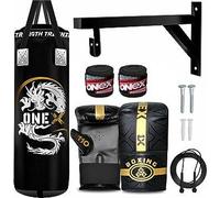 punch bag 3ft boxing bag Gloves Hand Wraps and Wall Bracket punching bag Fitness boxing gym equipment Waterproof Bags for Indoor or Outdoor Punching Training kit. (13PCS 3FT BLK)