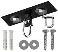 PUNCH BAG CEILING HOOK by Athletics Gear | 18-guage Heavy Duty Bracket, 8” Long, 4 Fixing Holes with D-Shackle Swivel & Fixings (8" Ceiling Hook)
