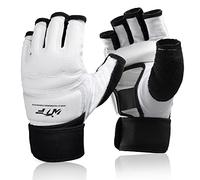 Punch Bag Training Gloves, LangRay Taekwondo Karate Boxing Gloves for MMA Sparring Martial Arts Muay Thai Kickboxing Mitts UFC Fighting Grappling Gear for Womens Mens Adults Kids, White(L)