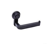 Punch bathroom paper towel holder with suction cup mount, ABS plastic roll dispenser for toilet and kitchen paper towels (black)