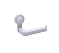 Punch bathroom paper towel holder with suction cup mount, ABS plastic roll dispenser for toilet and kitchen paper towels (white)