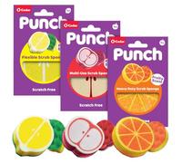 Punch by O-Cedar Kitchen Sponges | Variety Fruit 3-Pack