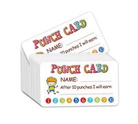 Punch Card, 100pcs Reward Incentive Card for Teacher, Behavior Chart for Kids, Homeschool Classroom Supplies for Motivation