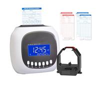 Punch Card Attendance Machine - Time Tracker Bundy Clock for Small Business - in and Out Time Clocks with Gifts, White