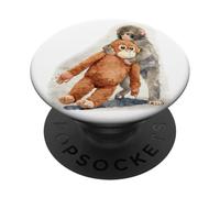 Punch - Cute Baby Monkey & Orangutan Stuffed Toy Watercolor PopSockets Adhesive PopGrip