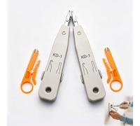 Punch Down Tool [2 Sets] - Professional Ethernet Punchdown Tool for RJ45 Socket Cat5 Cat6 Cat7, Impact Terminal Insertion Tool with Wire Stripper Combo for Telephone & LAN Network, White