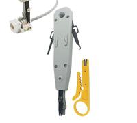 Punch Down Tool,Ethernet Punchdown for Socket Cat5/Cat6/Ca7 & Telephone Cable Impact Terminal Insertion Tools with Wire Stripper Combo in White,for IDC RJ45 RJ11 Cat5e G602 Network Telecom Phone