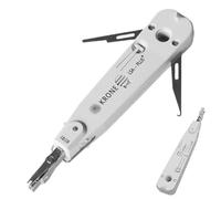 Punch Down Tool Impact Krone Tool for Ethernet RJ45 Socket Cat5/Cat6/Ca6A Network Telephone Cable RJ11 Professional Terminal Insertion Tools with Hook and Blade Grey