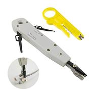 Punch Down Tool, Professional Ethernet Punchdown Tool for RJ45 Socket Cat5/Cat6/Ca7 & Telephone Cable Impact Terminal Insertion Tools with Wire Stripper Combo in White