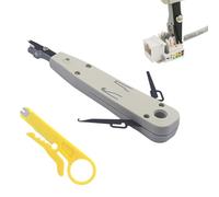 Punch Down Tool, Punchdown Tool Ethernet Krone Tool for RJ45 Socket Cat5/Cat6/Cat7 & Telephone Cable, Terminal Insertion Tools with Hook and Blade Grey