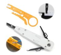 Punch Down Tool with Wire Stripper, Impact Krone IDC Tool for Ethernet RJ45 Cat5/Cat6/Cat7 Network and Phone Cable Termination, Multi-Functional Insertion Tool for Data Cables and Telephone Lines