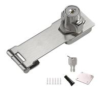 Punch-Free Drawer Locks for Freezers, Refrigerators & Cabinets, Stainless Steel Hasp Locks with Keys, No-Drill Adhesive Mounting