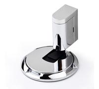 Punch-Free Mechanical Silent Floor Door Stopper, No Drill Door Stop, Adjustable Zinc Alloy Door Holder, Windproof & Anti-Slam, Fits 5-20mm Gap (silver)
