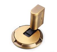 Punch-Free Mechanical Silent Floor Door Stopper, No Drill Door Stop, Adjustable Zinc Alloy Door Holder, Windproof & Anti-Slam, Fits 5-20mm Gap (yellow)