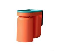 Punch-free mounted toothbrush rack with mouthwash cup holder, designed for bathroom use to keep essentials neat and moisture-free with PP material (orange)