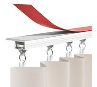 Punch-Free Self-Adhesive Silent Curtain Track - Top-Mounted Blackout Rod for Easy Installation 100cm White Slide Rail Perfect for Home & Office Decor