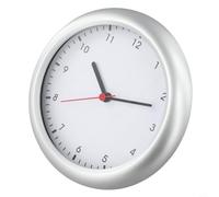 Punch-Free Self-Priming Wall Clock, Waterproof Dustproof Plastic for Bathroom Kitchen Office, Modern Decor 17.2cm Black or White(White)