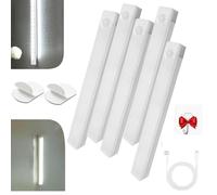 Punch-Free Smart Sensor Magnetic Rechargeable Led Lights, 4 In Motion Sensor Light Indoor, Rechargeable Motion Activated Cabinet Lights, Cordless Under Cabinet Bedroom Stair Led Lighting (White,5)