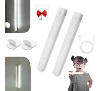 Punch-Free Smart Sensor Magnetic Rechargeable Led Lights, 4 In Motion Sensor Light Indoor, Rechargeable Motion Activated Cabinet Lights, Cordless Under Cabinet Bedroom Stair Led Lighting (White,2)