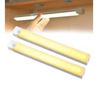 Punch-Free Smart Sensor Magnetic Rechargeable LED Lights, Motion Sensor Light Indoor for Stairs, Wardrobe, Cabinet (2PCS Warm Light,10cm/3.94in)