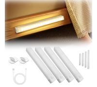 Punch-Free Smart Sensor Magnetic Rechargeable LED Lights, Motion Sensor Light Indoor, Human Body Intelligent Sensor Light, for Bedroom, Kitchen, Cabinets (4Pcs Warm, 20cm/7.87in)