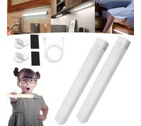 Punch-Free Smart Sensor Magnetic Rechargeable Led Lights, Rechargeable Motion Activated Cabinet Lights, Motion Sensor Light Indoor, Under Cabinet Bedroom Stair Lighting Wireless Indoor (White*2,50CM)