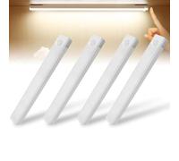 Punch-Free Smart Sensor Magnetic Rechargeable LED Lights, Under Cabinet Lights, LED Motion Sensor Night Light Rechargeable with Magnetic Holder, 1500mah Closet Lights(White Light,10cm/3.9in)