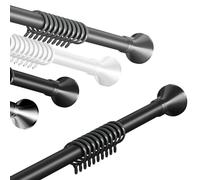 Punch-free Tension Curtain Rod No Drilling Tension Rod Suction cup Shower Curtain Rod, No Drilling Adjustable Tension Rods for Bathroom, Closet, Window, Room Divider(Black,110-190cm (44-74in))