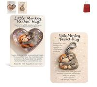 Punch & Friends: Little Monkey Pocket Hug, Punch Monkey Pocket Hug with Gift Card, A Little Hug from theMonkey - Emotional Giftfor Animal Lovers, Family, Friends B)