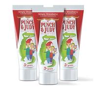 Punch & Judy Kids Toothpaste - Simply Strawberry Flavour, 3+ Years, Fluoride, Sugar Free (3 x 50ml)