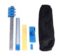 Punch Locator Drill Guide, Cabinet Hardware Jig Tool, Accurate Multifunctional Aluminum Alloy Wood Drilling Dowelling Guide with Rulers for Carpentry and Cabinet