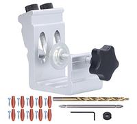 Punch Locator Woodw Tool, Oblique Hole Positioner with Drill and Bit, Strength Aluminum y Inclined Hole Locator for CABI Drawers Furni DIY