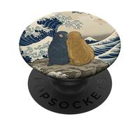 Punch & Momo-chan New Love Wave Art Humor PopSockets Adhesive PopGrip