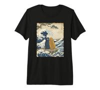 Punch & Momo-chan New Love Wave Art Humor Premium T-Shirt