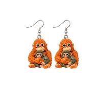 Punch Monkey Cute Earrings For Women, Acrylic Meme Cartoon Orangutan Animal Dangle Earring Healing Creative Statement Jewelry Gift, L, Acrylic, No Gemstone