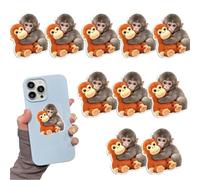 Punch Monkey Plush Decals, Protect Punch The Monkey, Cute Monkeys Holding Plush to-y Stickers, Fun Vinyl Decal Sticker for Room Decor (10Pcs)