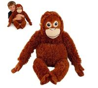 Punch Monkey Plush, Orangutan Plush with Baby Monkey, Realistic Soft Cuddly Monkey Toy for Adult Collectors, Home & Desk Decor & Gift (C-40CM)