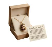 Punch Monkey Pocket Hug Necklace, 3D Cute Monkey Pendant with Inspirational Pocket Hug Gift Card, Plush Holding Design Gift for Loved Ones (1pc)