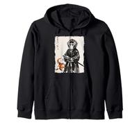Punch Monkey Samurai Warrior Ink Artwork Punch Monkey Zip Hoodie