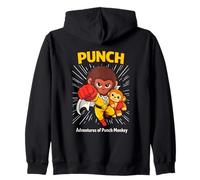 Punch Monkey Superhero Primate Comic Hero Action Zip Hoodie